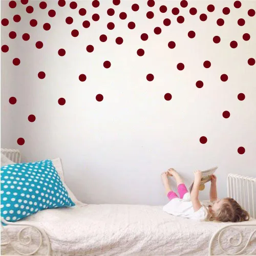 Vista 17 de Adhesivos decorativos de vinilo para pared, diseño de círculos de lunares, fácil de despegar y pegar, adhesivos decorativos extraíbles para Verde