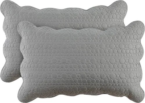Vista 10 de BOSOWOS Fundas de almohada tamaño Queen de 20 x 30 pulgadas, juego de 2, ultrasuaves y transpirables, fundas de almohada acolchadas para dormir Gris