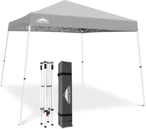 Vista 11 de Eagle Peak - Pérgola plegable (10.0 x 10.0 pies), patas inclinadas, de tela, para exteriores, fácil de montar, Negro