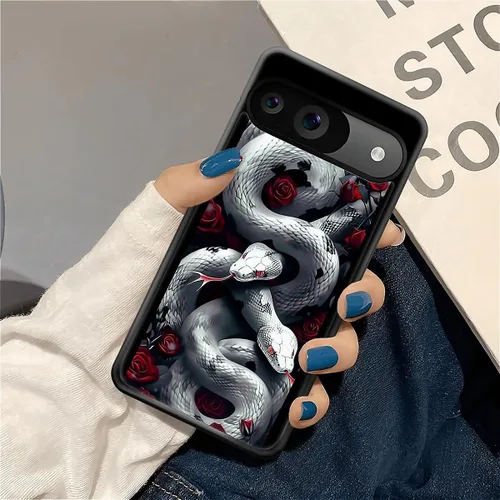 Vista 1337 de Compatible con Google Pixel 4A 5G Mobile Case Creative Acrylic Panel trasero Silicona Protección Grip especialmente diseñado para Google Pixel 4A 5G
