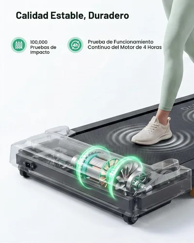 Vista 8 de UREVO Smart Walking Pad, Compact Under Desk Treadmill with Double Shock Absorption, Quiet Operation, Workout APP with Track Insights and MIIT Mode