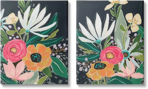 Vista 7 de Stupell Industries Placa de pared abstracta con diseño de flores tropicales extravagantes, diseño de June Erica Vess, 2 unidades, 10 x 15 cada uno