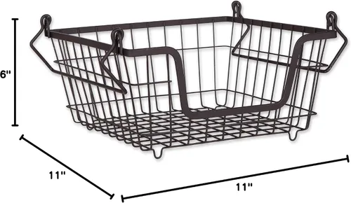 Vista 9 de DII - Cubo de almacenamiento de alambre de metal, pequeño, 11 x 11 x 6 pulgadas, negro