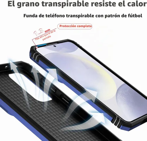 Vista 7 de Funda para Samsung Galaxy S24 Plus/S25 Plus con protector de Azul