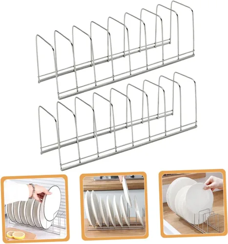 Vista 7 de Soporte multiusos para platos de cocina, escurridor de platos para encimera, escurridor de platos