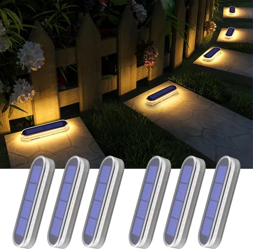Vista 11 de Luces solares para cubierta al aire libre, impermeables, luces de paso al aire libre, panel solar, luces solares ABS anti-presión, luces solares Azul