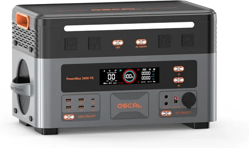 Vista 10 de central eléctrica portátil 3600W PowerMax 3600 PE con el panel solar 200W Generador solar 2016Wh, carga rápida de 1.5 horas, estación de energía