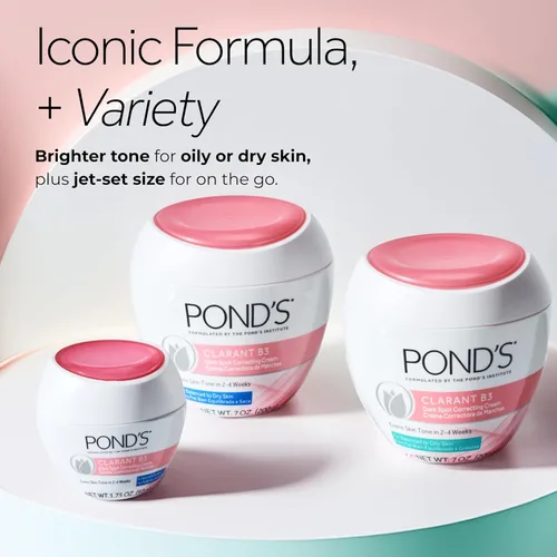 Vista 7 de POND’S Clarant B3 Crema correctora de puntos oscuros – Hidratante diario para piel seca – Crema facial hidratante con vitaminas B3 y C – Testada por