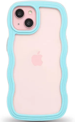 Vista 40 de Anuck Funda para iPhone 13 Pro con borde ondulado, diseño trasero transparente, agarre antideslizante, forma de marco rizado ondulado, a prueba