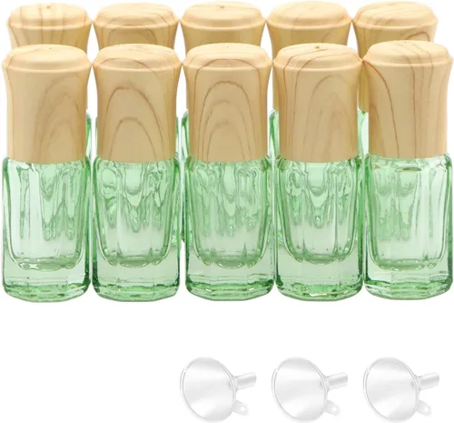 Vista 12 de 10 botellas de vidrio negro de 0.1 fl oz para aceites esenciales, mini rollo en frascos, cosméticos, contenedores de muestras de perfume, incluye