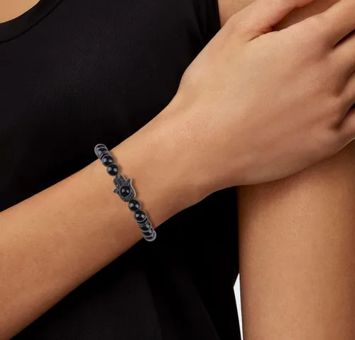 Vista 4 de COAI Pulsera de mano Hamsa, pulsera de protección contra el mal de ojo para hombres y mujeres