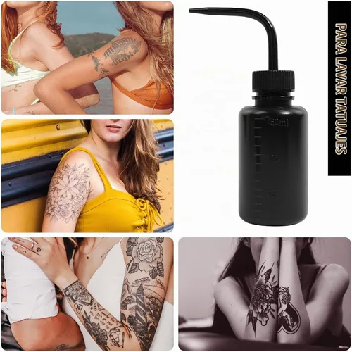 Vista 6 de Paquete de 4 botellas de lavado de tatuajes con difusor de chorro de agua (negro, 5.1 fl oz)
