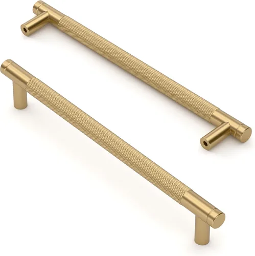 Vista 16 de Asidrama - Paquete de 10 tiradores para gabinete de 3 pulgadas (76mm) de color negro mate y bronce champán, manijas estriadas para gabinete