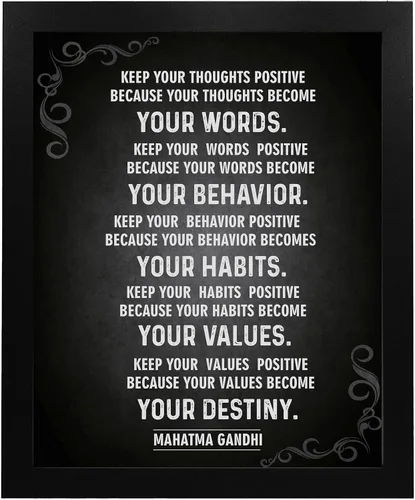 Vista 6 de AMERICAN LUXURY GIFTS Your Destiny Gandhi Quote - Arte de pared moderno con tipografía motivacional para oficina, aula, estudio, sala de estar