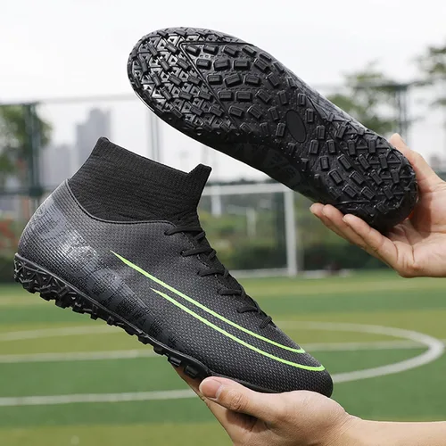 Vista 7 de Qzzsmy Tenis profesionales de fútbol para hombre para interiores y exteriores para competición entrenamiento atléticos para niños grandes