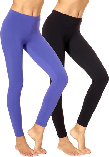 Vista 19 de no nonsense Leggings para mujer: cintura elástica suave al tacto de algodón Negro
