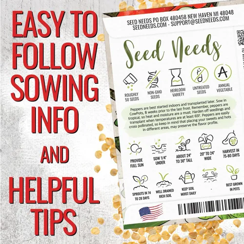 Vista 4 de Seed Needs Semillas de pimiento picante para plantar chiles serranos, semillas de vegetales sin OMG y sin tratar para plantar un jardín vegetal