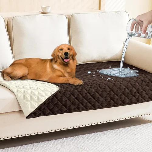 Vista 117 de Smiry Funda Impermeable para Cama de Perro Manta para Mascotas, Manta Suave y Lavable para Perros para Muebles Cama Sofá Sofá Reversible, a Cuadros