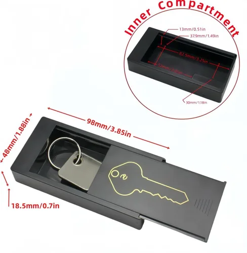 Vista 3 de Ocultar un soporte magnético para llaves, caja de emergencia, caja de seguridad secreta, repuesto debajo del automóvil, casa, oficina, garaje