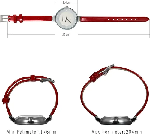 Vista 2 de Reloj de pulsera de cuarzo japonés para mujer, resistente al agua, 98.4ft, con esfera de cristal de diamantes de imitación