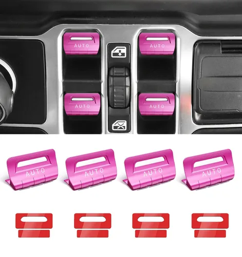 Vista 15 de Cubierta de botón de interruptor de ventana de metal para Jeep Wrangler JK JKU 2018 2017 2016 2015 2014 2013 2012 2011, accesorios para interiores