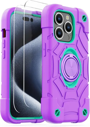 Vista 37 de KCJ Funda para iPhone SE 2022/2020, iPhone 8/7/6/6S, con [2×Protectores de Pantalla][Soporte de Anillo] Silicona Suave+PC Duro Protección Completa
