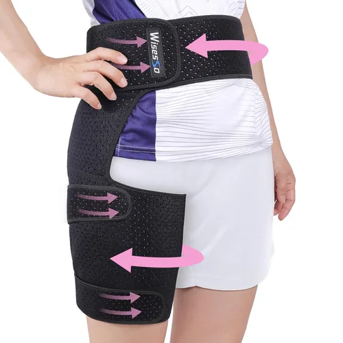 Vista 8 de Soporte de cadera para la ingle, para aliviar el dolor de ciática, azul Thigh Support for Groin, Thigh, Hamstring, Pulled Muscle Injury, Sciatic