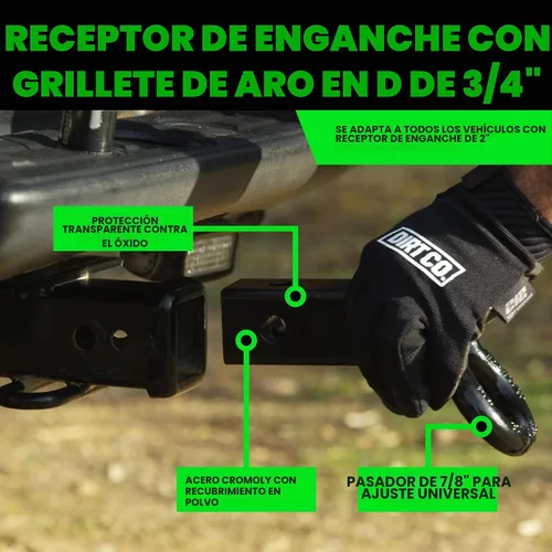 Vista 4 de Dos correas de recuperación resistentes de Rhino USA, Negro