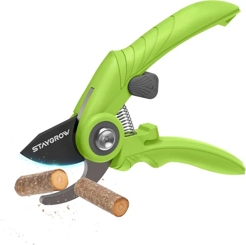 Vista 8 de 2 tijeras de podar de 6.5 pulgadas para jardinería, tijeras de jardín ultra afiladas para cortes precisos, cortadores de bonsái de acero inoxidable