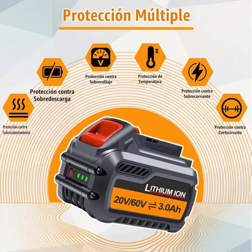 Vista 6 de FSKE Reemplazo de 180Wh DCB609 para batería Dewalt 60V DCB606 DCB612 2 Gran capacidad compatible con herramientas eléctricas Dewalt 60V Max