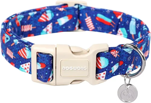 Vista 58 de DOGWONG Collar de perro de San Valentín, collar de perro con estampado de corazones para perros grandes, lindos collares de primavera, hembra