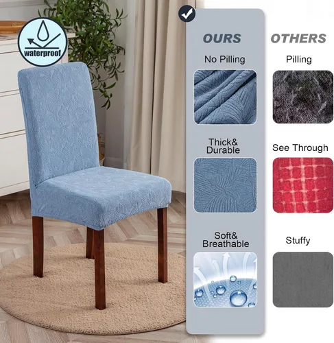Vista 84 de Fundas impermeables para sillas de comedor, fundas elásticas para sillas Parsons, para comedor, cocina, funda protectora para silla de comedor
