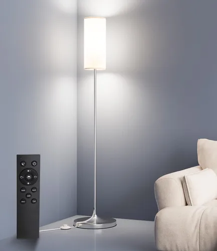 Vista 7 de luckystyle Lámpara de Pie LED para Sala de Estar, Lámpostas Regulables con Interruptor de Pie, Lámpara de Pie de Oro con Temperatura