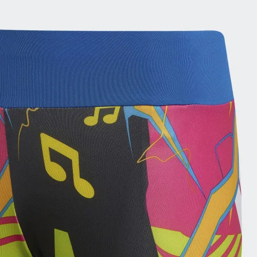 Vista 5 de adidas x Lego VIDIYO Mallas para niños, color azul, talla M, Azul, azul brillante, oro semisolar, Y