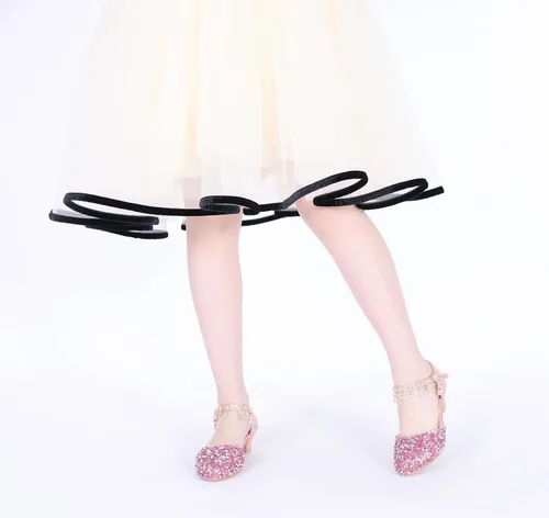 Vista 3 de LFHT - Zapatos de vestir para niñas pequeñas, con lentejuelas y brillantina, zapatos de baile de princesa Mary Jane, sandalias de baile para fiestas