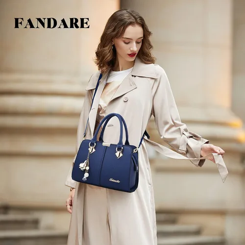 Vista 2 de Bolso elegante para mujer, bolso de hombro, bolso cruzado de viaje, bolso de mensajero para compradores, impermeable, de piel sintética