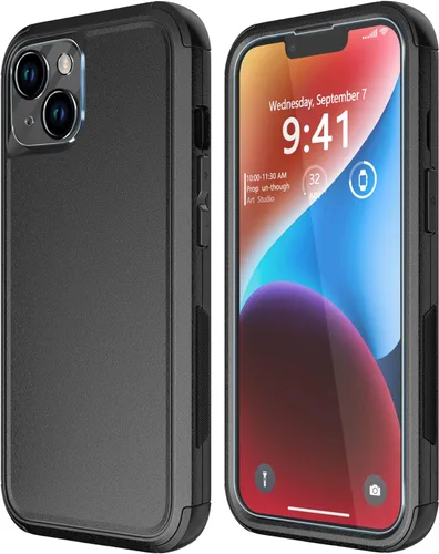 Vista 24 de Diverbox Funda para iPhone 14 [a prueba de golpes] [a prueba de caídas] [protector de pantalla de vidrio templado], funda de protección resistente