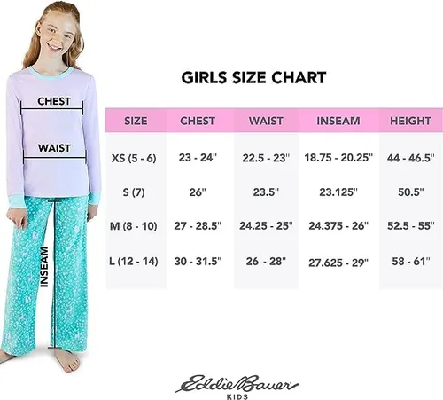 Vista 7 de Eddie Bauer Conjunto de pijama para niña, acogedor conjunto de ropa de dormir de invierno de forro polar, camisa de manga larga de 4 piezas