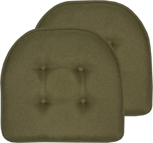 Vista 35 de Sweet Home Collection - Cojín de asiento de espuma viscoelástica y respaldo de caucho antideslizante con capitoné para silla, cojín en U, 17x16 Gris