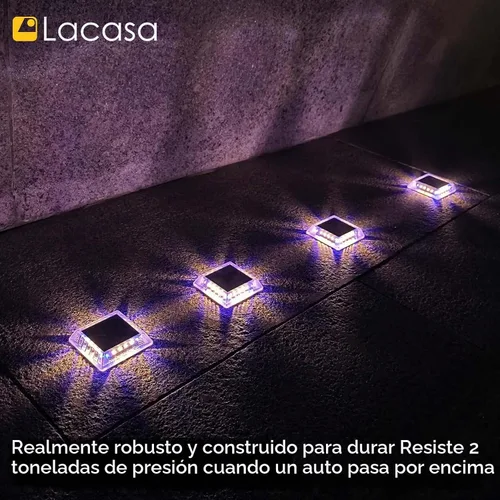 Vista 7 de Lacasa Luz Solar para Exteriores, Juego de 4 Piezas, 30LM, IP68 Resistente al Agua, Luz Solar de Jardín Automática de Encendido/Apagado para Paquete