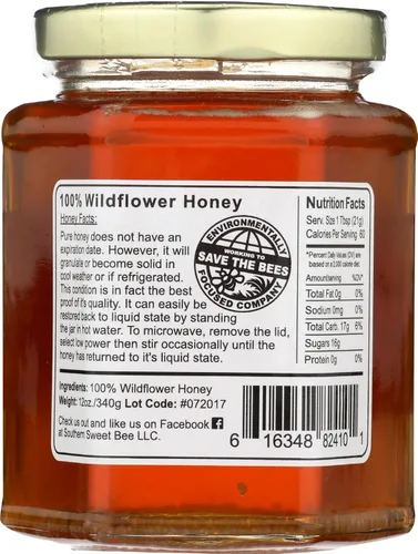 Vista 2 de SOUTHERN SWEET BEE Miel de flores silvestres, 12 oz