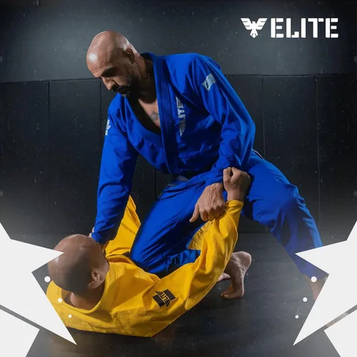 Vista 7 de Elite Sports Kimono para hombres aprobado por la IBJJF (Federación Internacional de Jiu Jitsu Brasileño) de tela pre-encogida para Jiu Jitsu