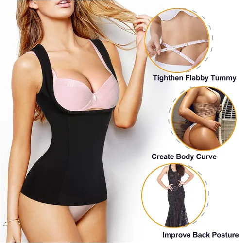 Vista 5 de Gotoly Chaleco de compresión para mujer con control de abdomen, faja de compresión invisible