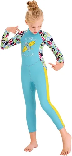 Vista 6 de Traje de neopreno de cuerpo completo para niños y niñas, traje de baño térmico de 0.098 pulgadas para niños pequeños, jóvenes, adolescentes, manga