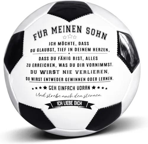 Vista 6 de Balón de fútbol tradicional tamaño 5, regalos para hija, hijo, nieto, regalos de fútbol inspiradores personalizados y atractivos