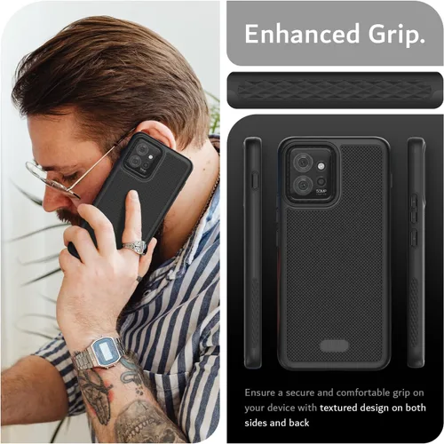 Vista 4 de TUDIA DualShield Grip - Funda protectora diseñada para Motorola ThinkPhone (2023), [MergeGrip] de doble capa a prueba de golpes, delgada, de grado