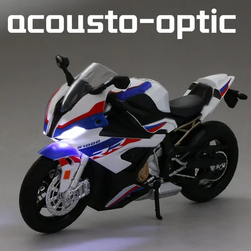 Vista 6 de COOLPUR Modelo de motocicleta fundido a presión para S1000RR, modelo de motocicleta realista, juguete o colección de moto para niños a escala 1:12
