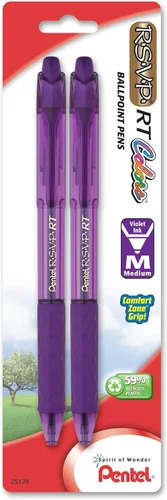 Vista 18 de Pentel RSVP RT Colors - Bolígrafo retráctil (1.0mm) trazo medio, color rosa, barril, tinta rosa, caja de 12 (BK93CRP-P)