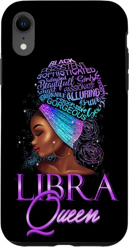 Vista 25 de Purple Libra Queen African American Woman Septiembre Octubre Funda para iPhone 17