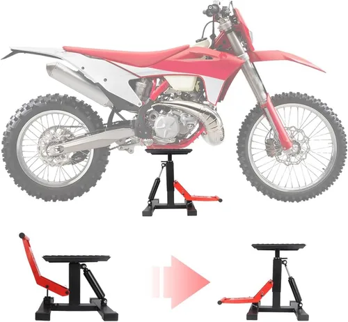 Vista 2 de Soporte de moto de cross para motocicleta, mesa de elevación de altura ajustable, mesa de elevación de elevación, accesorios de bicicleta de suciedad